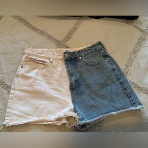 Women’s Size 8 Princess Polly Color Block Denim Jean Shorts